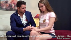 Lovesome chick opens up tight pussy and gets deflorated Thumb