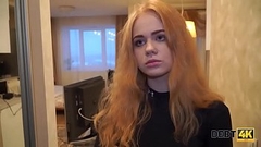 DEBT4k. Collector fucks mouth and twat of sweet lassie for her debts Thumb