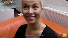 HUNT4K. Shaved vagina of cute blonde should be banged very hard Thumb