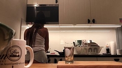 Braless No Panties in the Kitchen finishes the Dishes Thumb