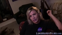 Blonde titfucks pornstar Luke Hardy Thumb