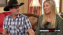 Outdoor sex games before a wild swinger orgy starts in the lusty Swing House! Thumb